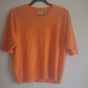 Apostrophe Peach Short Sleeve Stretch Knit Top